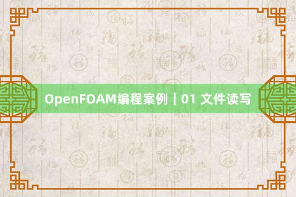 OpenFOAM编程案例｜01 文件读写
