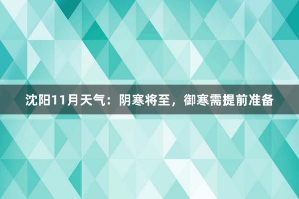 沈阳11月天气：阴寒将至，御寒需提前准备